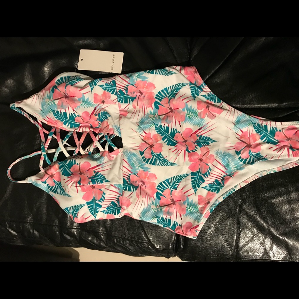 Cute flowered one piece bathing suit